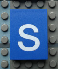 Modulex, Tile 3 x 4 (no Internal Supports) with White Lowercase Letter s Pattern