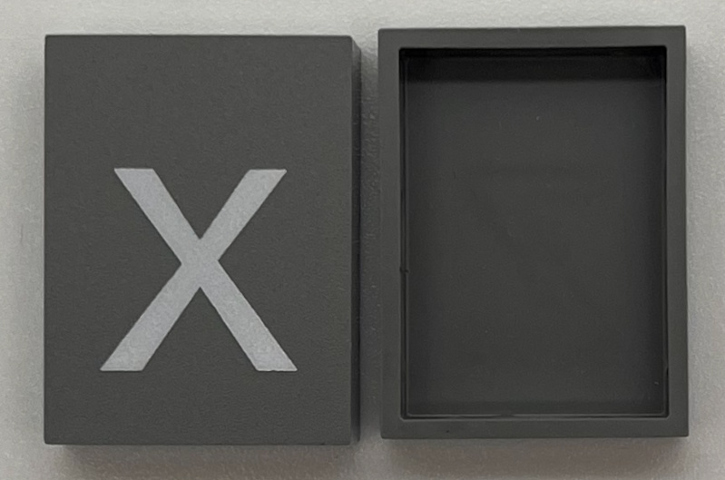 Modulex, Tile 3 x 4 (no Internal Supports) with White Lowercase Letter x Pattern