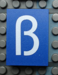 Modulex, Tile 3 x 4 (no Internal Supports) with White Lowercase Letter Sharp s (ß) Pattern