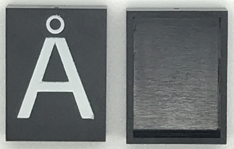 Modulex, Tile 3 x 4 (no Internal Supports) with White Capital Letter A with Ring (Å) Pattern