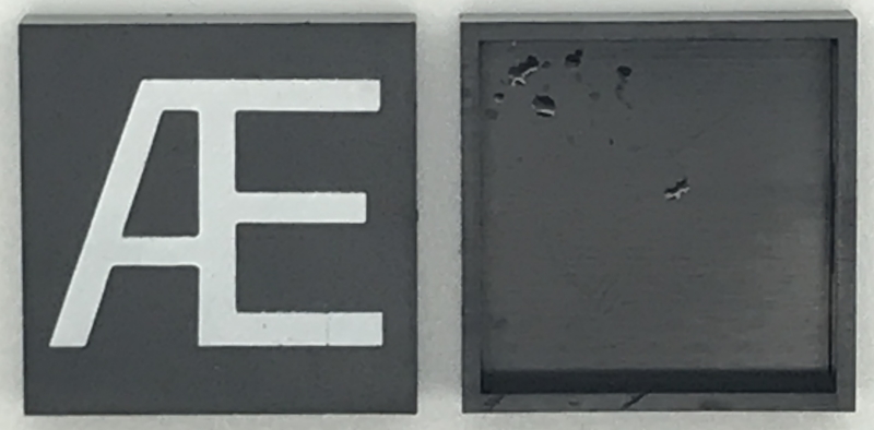 Modulex, Tile 4 x 4 (no Internal Supports) with White Capital Letter Æ Pattern