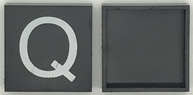 Modulex, Tile 4 x 4 (no Internal Supports) with White Capital Letter Q Pattern
