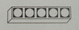 Modulex, Tile 1 x 5 with Black Circles Outline Pattern