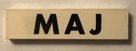 Modulex, Tile 2 x 8 with Black Month 'MAJ' Pattern