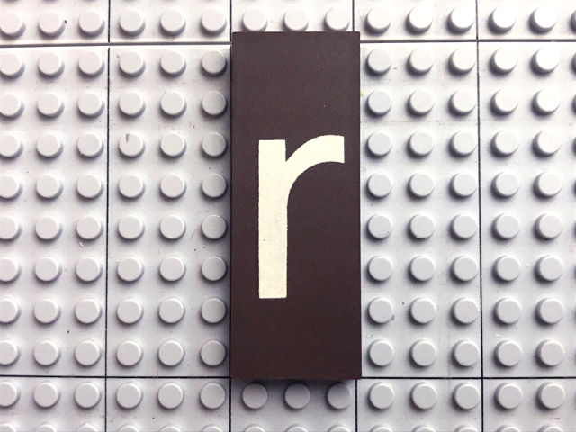 Modulex, Tile 3 x 8 with White 'r' Pattern