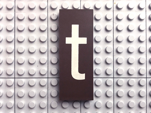 Modulex, Tile 3 x 8 with White 't' Pattern