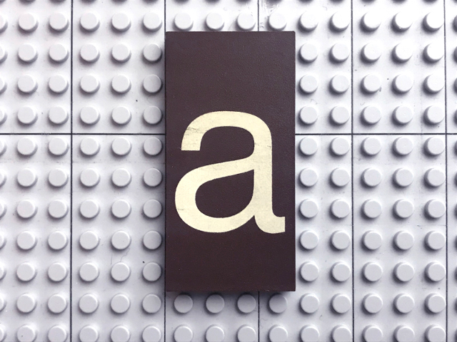 Modulex, Tile 4 x 8 with White 'a' Pattern