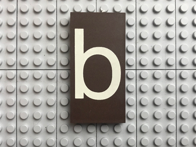 Modulex, Tile 4 x 8 with White 'b' Pattern