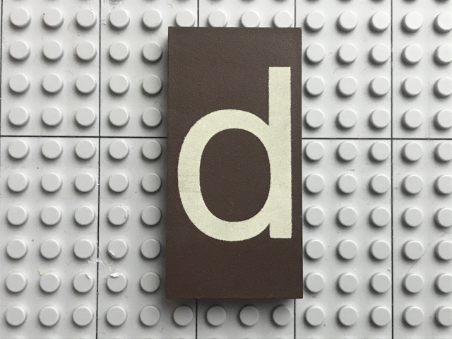 Modulex, Tile 4 x 8 with White 'd' Pattern