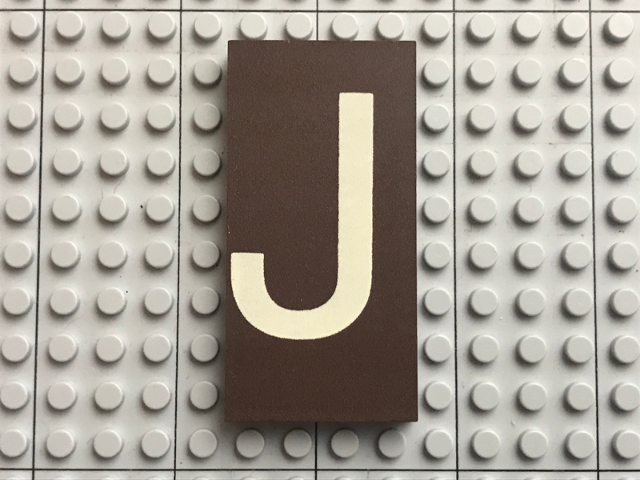 Modulex, Tile 4 x 8 with White 'J' Pattern