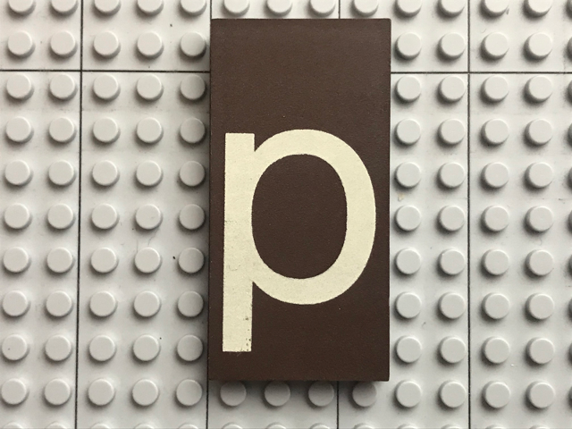 Modulex, Tile 4 x 8 with White 'p' Pattern