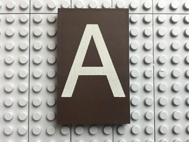 Modulex, Tile 5 x 8 with White 'A' Pattern