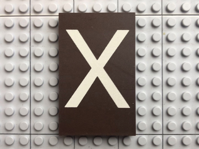 Modulex, Tile 5 x 8 with White 'X' Pattern