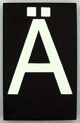 Modulex, Tile 5 x 8 with White 'Ä' Pattern