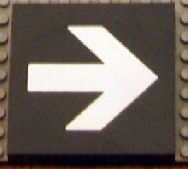 Modulex, Tile 8 x 8 (no Internal Supports) with White Arrow Pattern