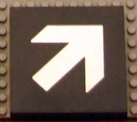Modulex, Tile 8 x 8 (no Internal Supports) with Diagonal White Arrow Pattern