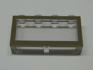 Modulex, Window 1 x 4 x 2 with Brown Border Pattern