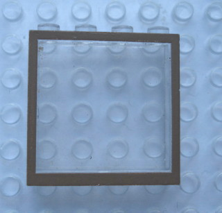 Modulex, Window 1 x 4 x 4 with Brown Border Pattern