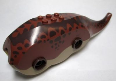 Dinosaur Body Triceratops with Reddish Brown Top with Dark Brown Pattern