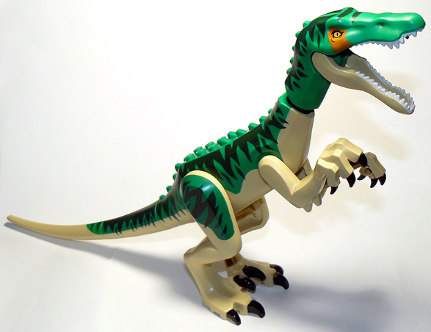 Dinosaur Baryonyx with Dark Green Stripes