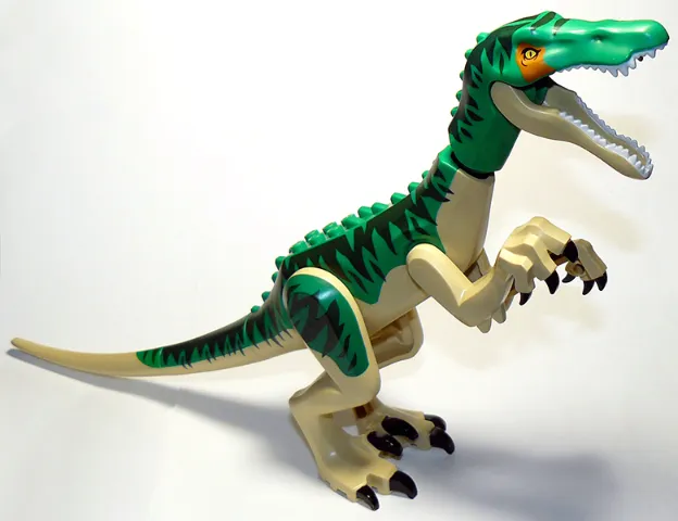 Dinosaur Baryonyx with Dark Green Stripes