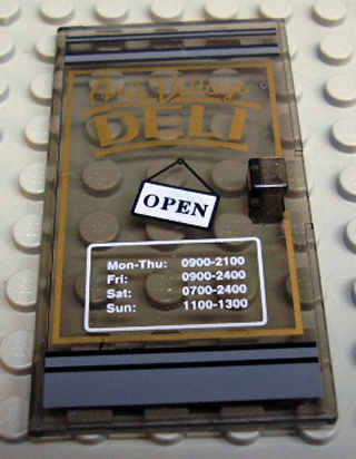 Door 1 x 4 1/2 x 6 with Ari's Village Deli Pattern