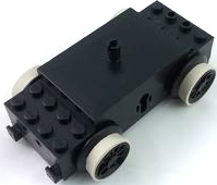 Electric, Train Motor 12V with Wheels Type I with 2 Round Contact Holes with 4 Light Gray Train Rim for 4.5V & 12V Locomotive Wheels (bb0012va / trainrim)