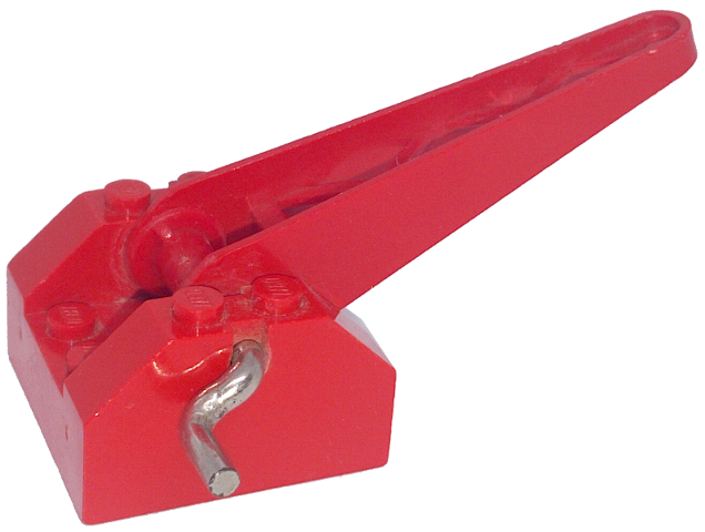 String Reel Winch 4 x 4 x 2 with Sloped Top, Metal Handle, Red Drum and Crane Arm