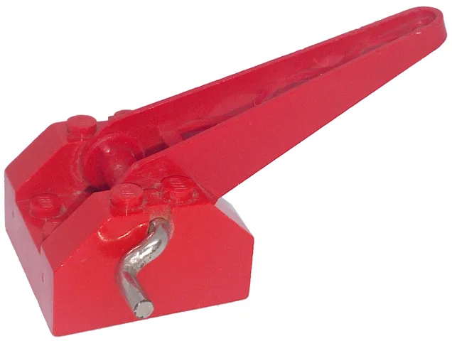 String Reel Winch 4 x 4 x 2 with Sloped Top, Metal Handle, Red Drum and Crane Arm