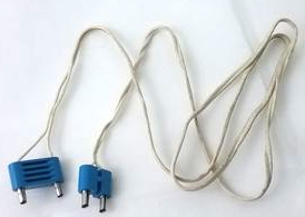 Electric, Wire 12V / 4.5V with 2 Leads, 96 Studs Long with Blue Electric, Connector, 2-Way Male Rounded Narrow Type 2 with Hollow Pins and Blue Electric, Connector, 2-Way Male Rounded Wide Long with Hollow Pins (x466c96 / bb0236ac01 / bb0093ac01)