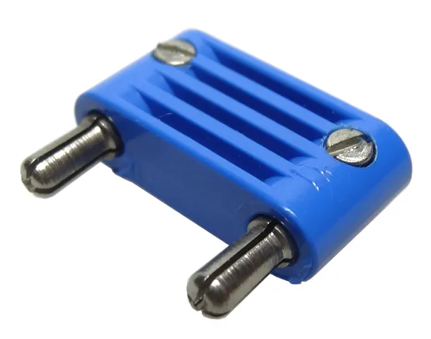 Electric, Connector, 2-Way Male Rounded Wide Long with Cross-Cut Pins