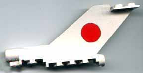 Tail Vintage with Boeing 727 JAL Logo Pattern on Both Sides and Black Dot on Rear (Stickers) - Set 698-1