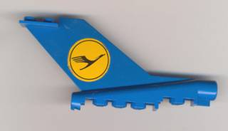 Tail Vintage with Lufthansa Pattern on Both Sides and Black Dot on Rear (Stickers) - Set 1560-2