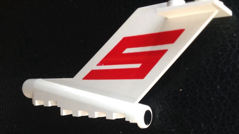 Tail Vintage with Large Red Letter S (Sterling Logo) on Both Sides and Black Dot on Rear Pattern (Sticker) - Set 1552-2