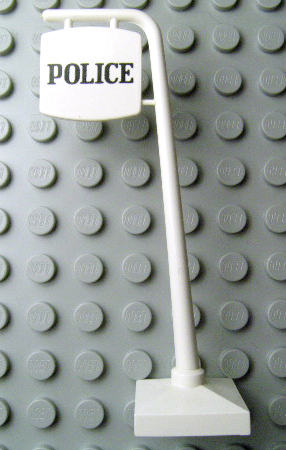 Road Sign Cantilever Curved with 'POLICE' Pattern