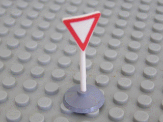 Road Sign with Post, Triangle Inverted with Yield Pattern, Type 1 Base