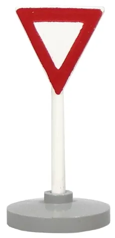 Road Sign with Post, Triangle Inverted with Yield Pattern, Type 2 Base