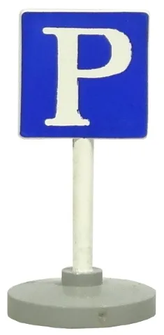 Road Sign with Post, Square with Parking 'P' Pattern, Type 2 Base