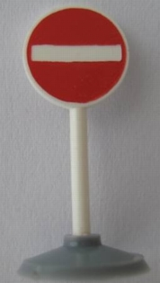 Road Sign with Post, Round with No Entry / Thoroughfare Pattern, Type 1 Base