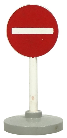 Road Sign with Post, Round with No Entry / Thoroughfare Pattern, Type 2 Base