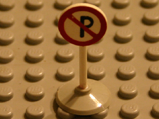 Road Sign with Post, Round with No Parking Pattern, Type 1 Base