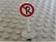 Road Sign with Post, Round with No Parking Pattern, Type 1 Base