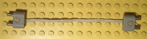 Electric, Wire 12V / 4.5V with 2 Leads, 14 Studs Long with 2 Light Gray Electric, Connector, 2-Way Male Rounded Narrow Type 1 with Cross-Cut Pins (x466c14 / bb0141c01)