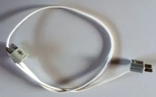 Electric, Wire 12V / 4.5V with 2 Leads, 45 Studs Long with 2 Light Gray Electric, Connector, 2-Way Male Rounded Narrow Type 1 with Cross-Cut Pins