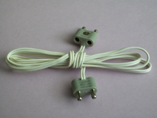 Electric, Wire 12V / 4.5V with 2 Leads, 96 Studs Long with 2 Light Gray Electric, Connector, 2-Way Male Rounded Narrow Type 1 with Cross-Cut Pins