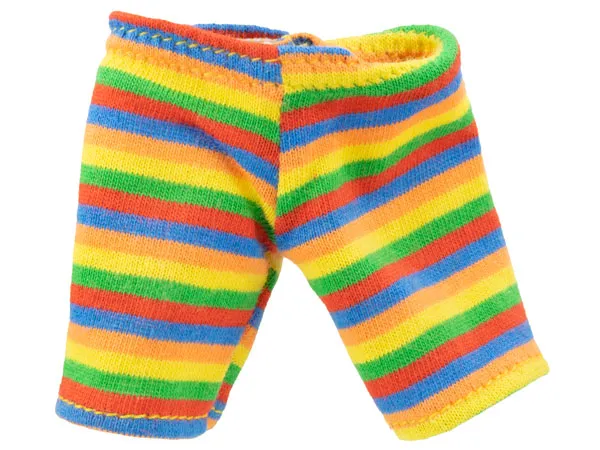 Duplo, Doll Cloth Pants with Red, Blue, Orange, Yellow, and Green Rainbow Stripes Pattern