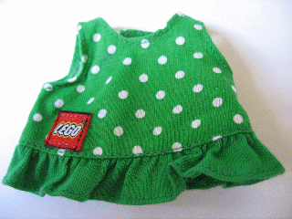 Duplo, Doll Cloth Dress with White Dots Pattern