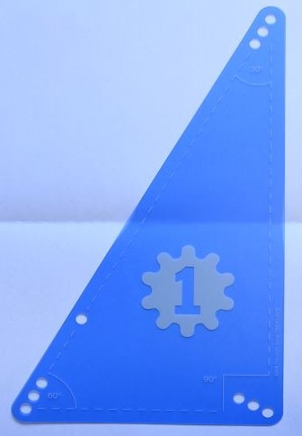 Plastic Science & Technology Panel - Triangle Large with White Gear with Number 1 and Set Square Pattern