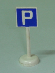 Road Sign with Post, Square with Parking 'P' Pattern - Single Piece Unit
