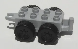 Duplo Trailer Base 2 x 4 with Four Wheels and Hitch Ends